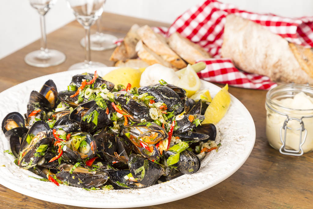 Helglyx med musslor – gratinerade, grillade & chilifrästa