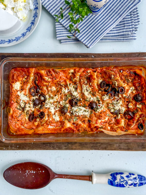 Grekisk lasagne med älgfärs