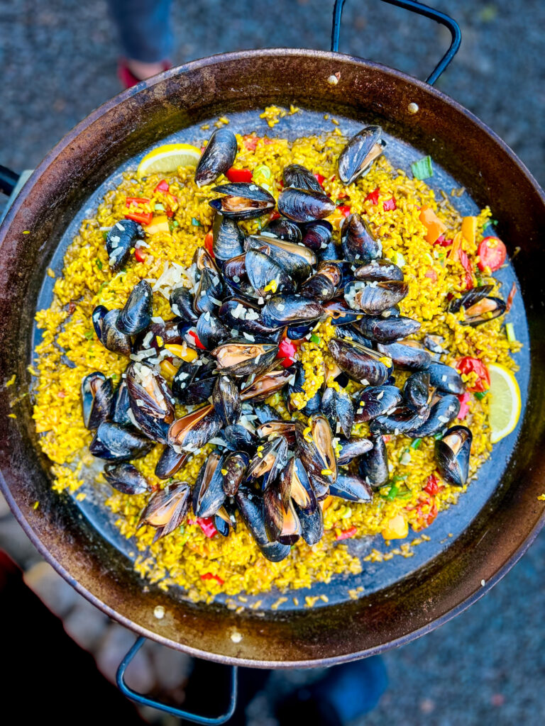 Paella med blåmusslor